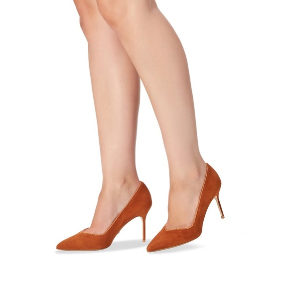 SARAH FLINT Perfect Pump 85 Cognac Twist Suede NEVER WORN